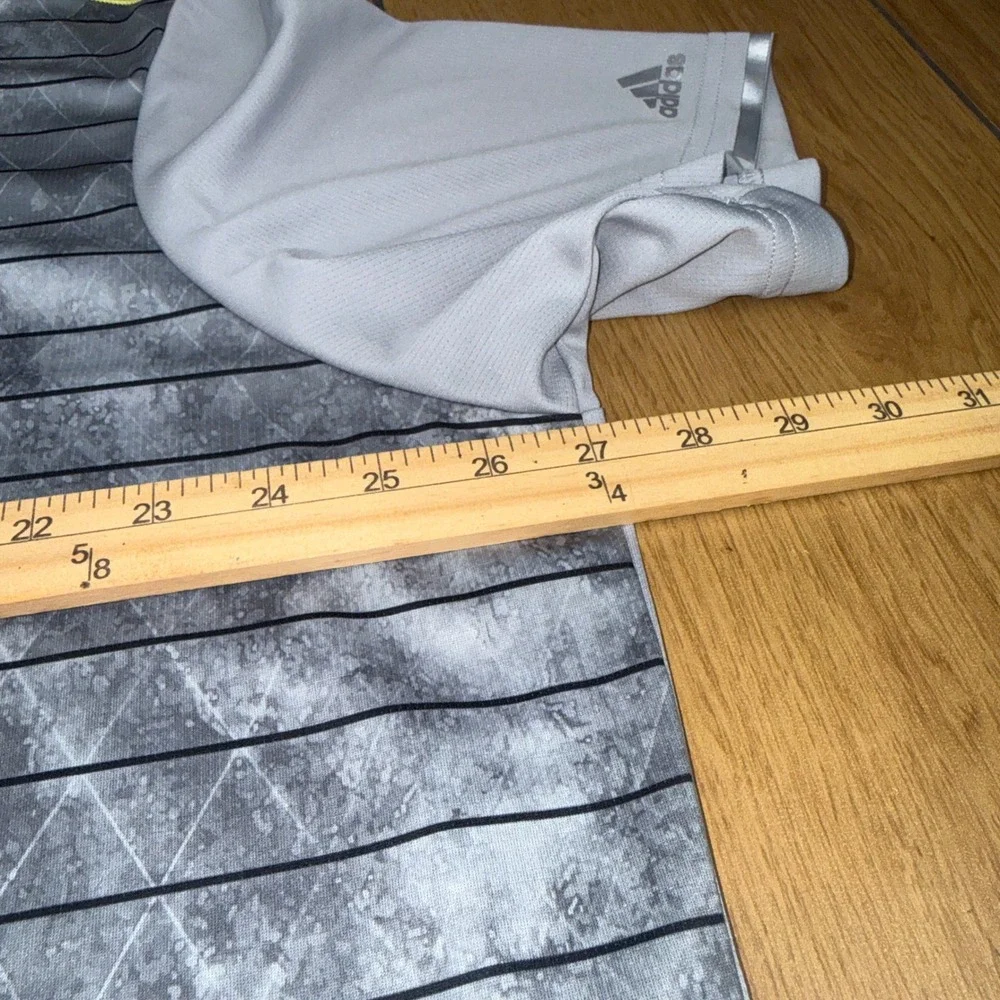 Adidas Golf Mens Climachill Polo Shirt 2XL Grey Yellow Geometric BC2317